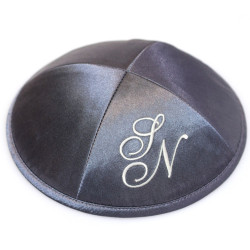 Kippa Satin gris foncé