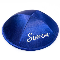 Kippa Satin bleu roi