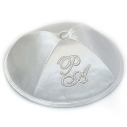 Kippa Satin gris perle