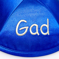 Kippa Satin bleu Israel