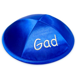 Kippa Satin bleu Israel