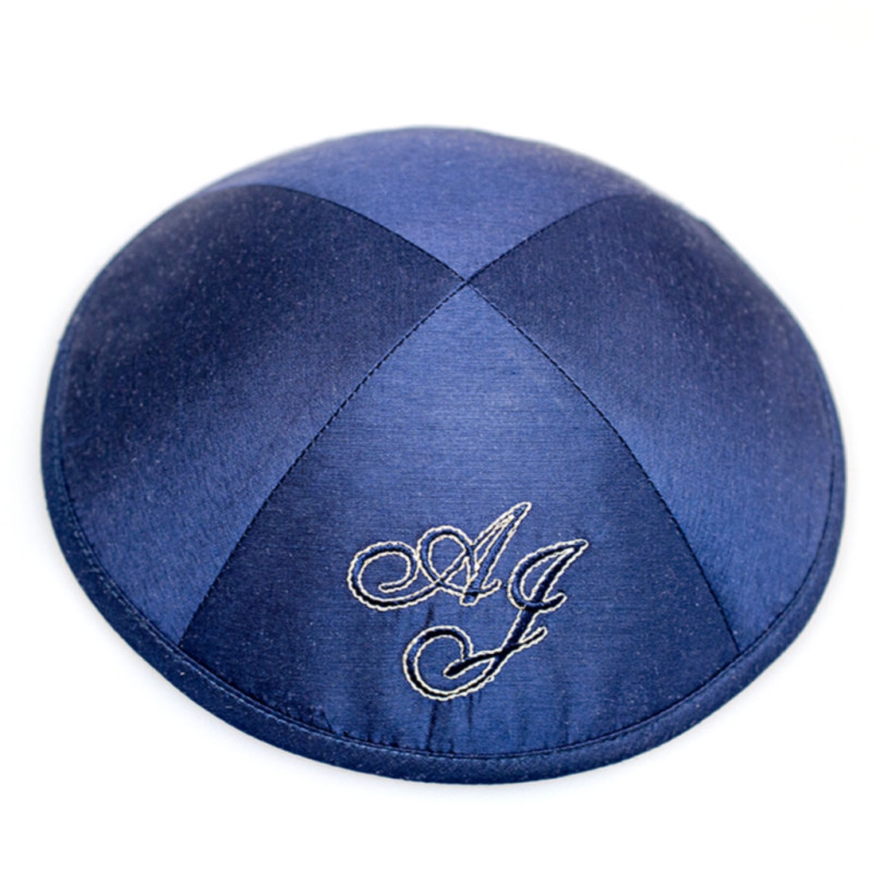 Kippa Soie sauvage Bleu