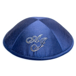 Kippa Soie sauvage Bleu