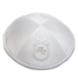 Kippa Soie sauvage Blanc