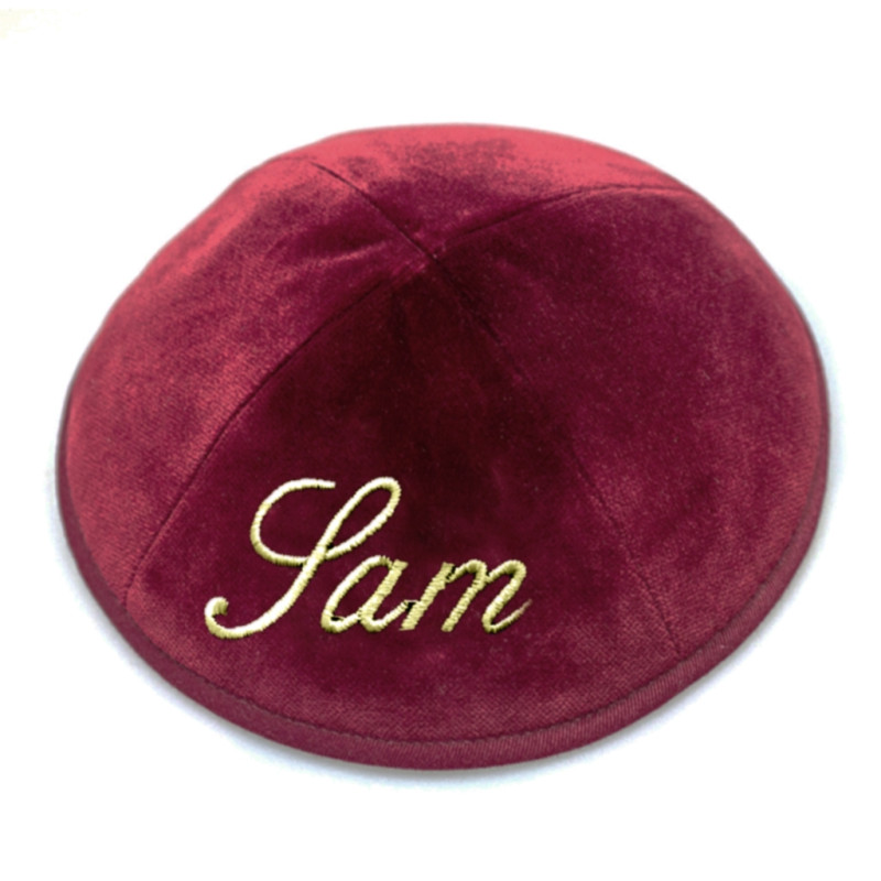 Kippa Velours bordeaux