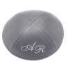 Kippa cuir gris