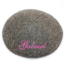 kippa Flanelle gris foncé