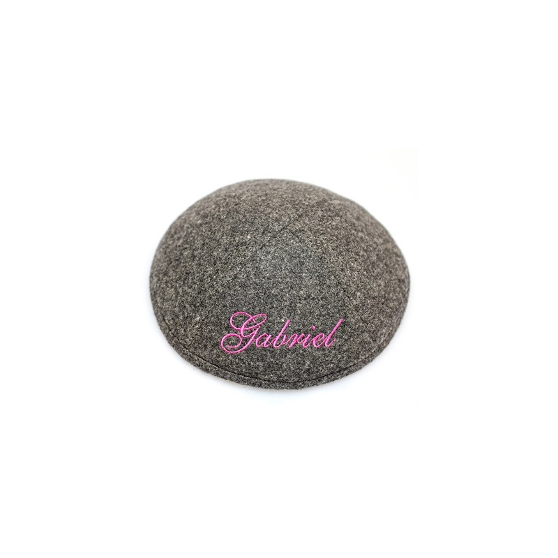 kippa Flanelle gris foncé