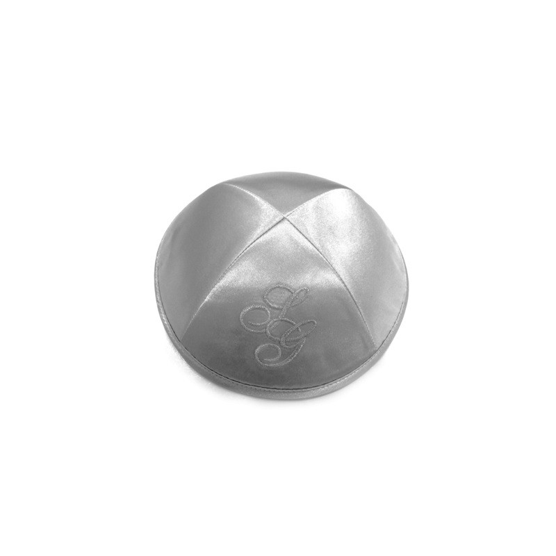 Kippa satin gris perle