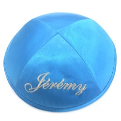 Kippa satin turquoise