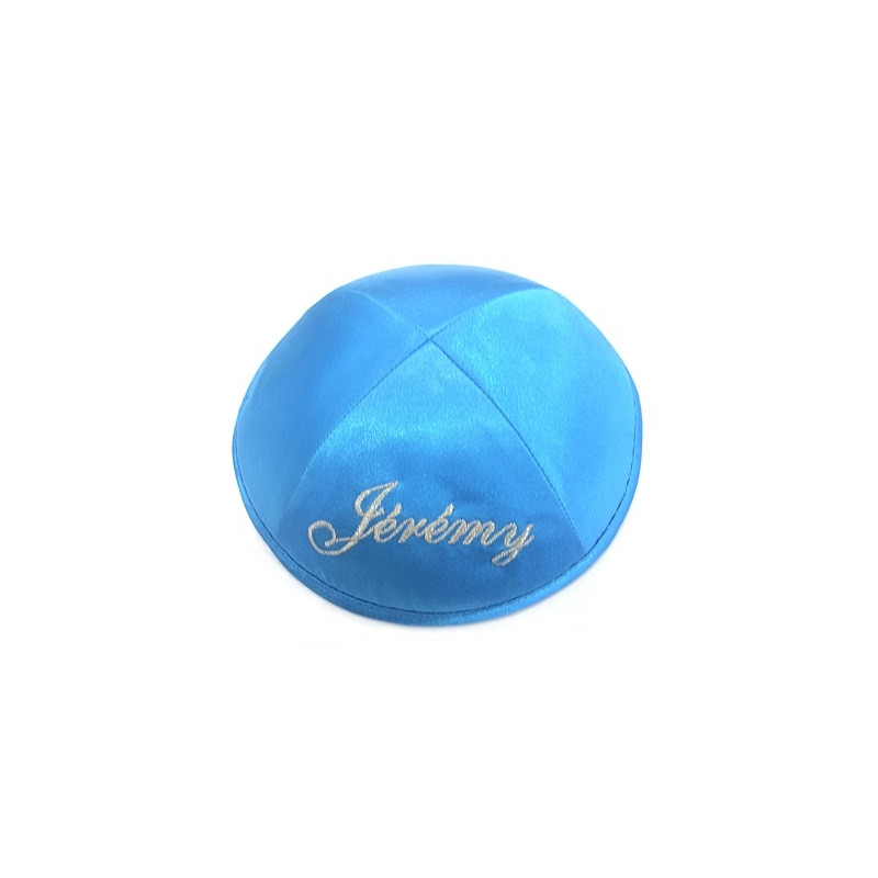 Kippa satin turquoise