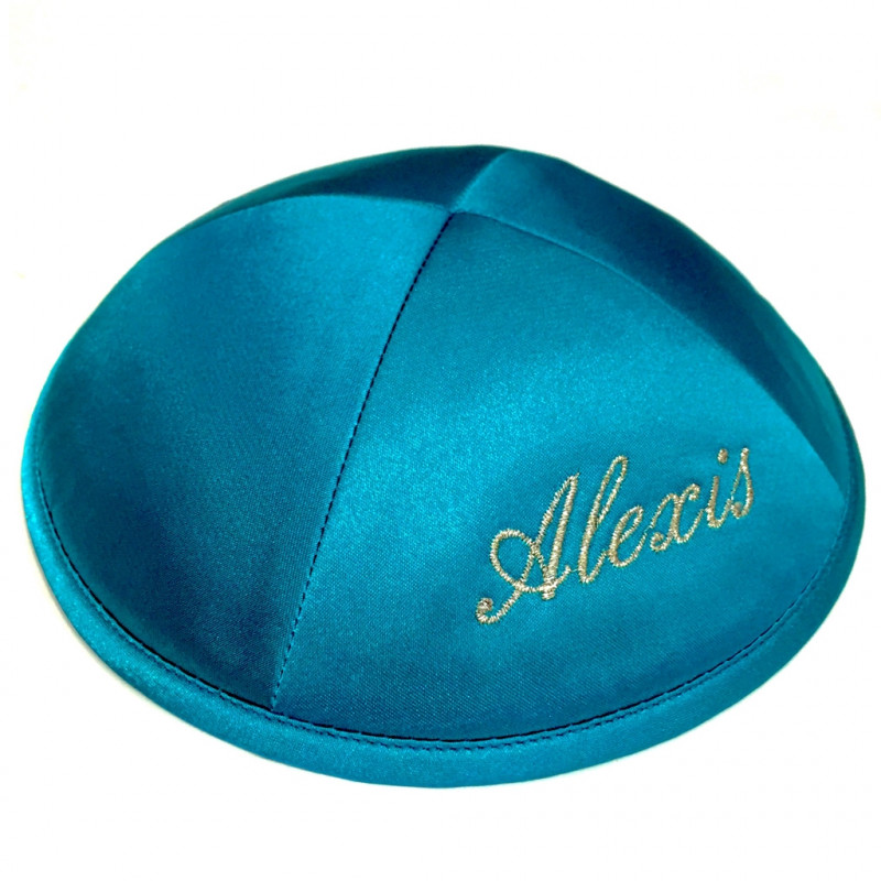 Kippa Satin Bleu turquoise