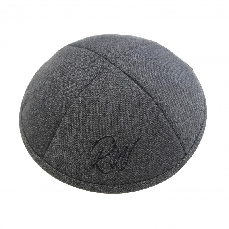 Kippa Super 100 gris - COMPRIS DOUBLE PERSONNALISATION