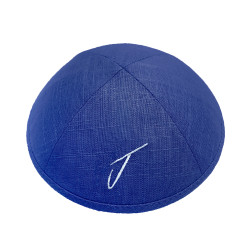 Kippa Lin bleu roy - COMPRIS DOUBLE PERSONNALISATION