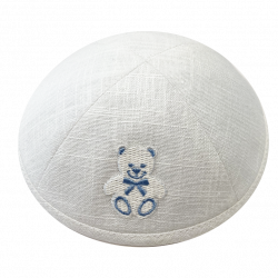 Kit kippa + pochette avec broderie nounours