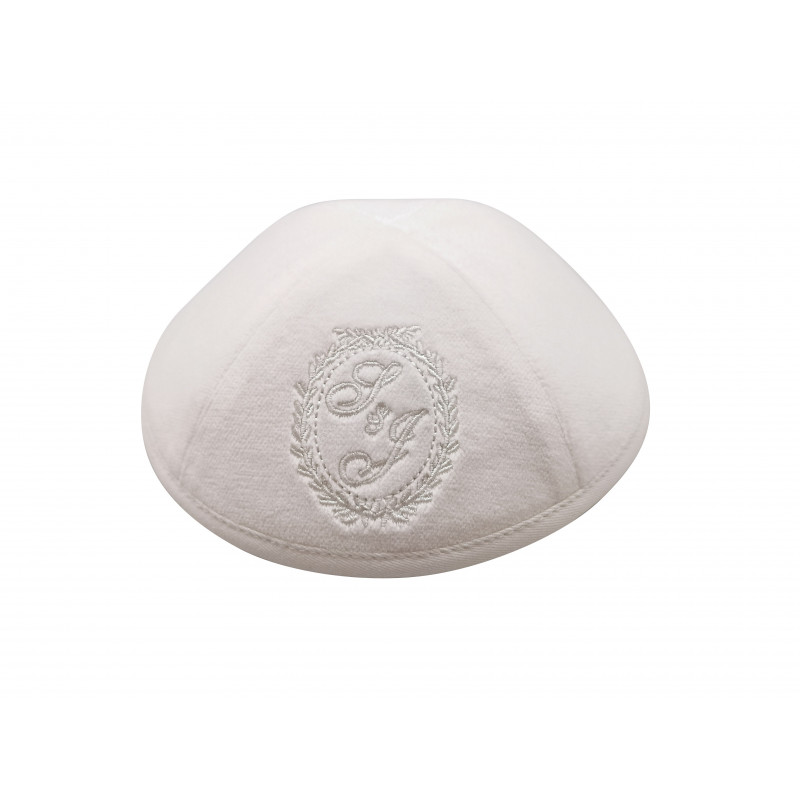 Kippa Velours blanc  - 3