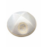 Kippa Satin blanc contour beige  - 2