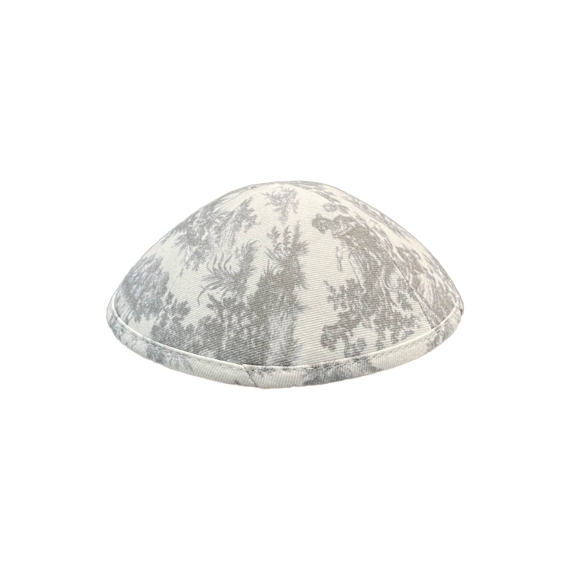 Kippa Toile de Jouy Grise  - 1