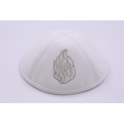 Kippa cuir blanche  Nahman