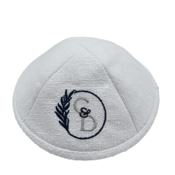 Kippa lin blanc personnalisable