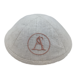 Kippa lin blanc personnalisable
