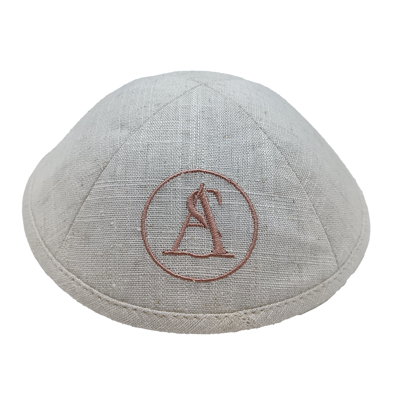 Kippa lin blanc personnalisable