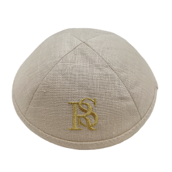 Kippa lin blanc personnalisable