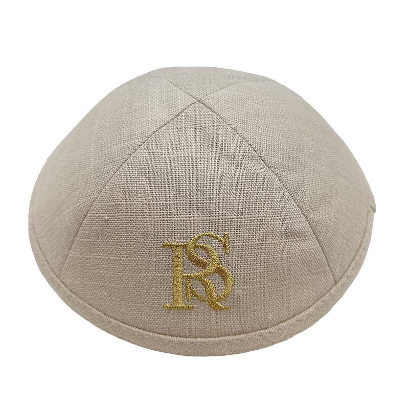 Kippa lin blanc personnalisable