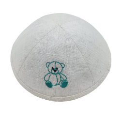 Kippa en lin blanc personnalisable pour Brit Mila