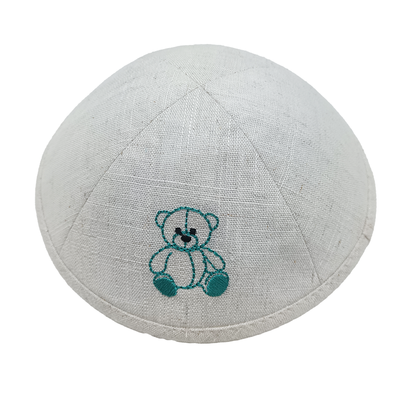Kippa en lin blanc personnalisable pour Brit Mila