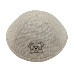 Kippa en lin blanc personnalisable pour Brit Mila