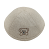 Kippa en lin blanc personnalisable pour Brit Mila